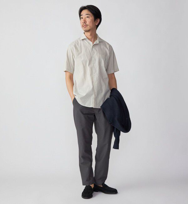 SHIPS「SHIPS: ボイル セミワイドカラー ストライプ ショートスリーブ シャツ」|シャツ・ブラウス|