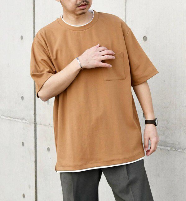 SHIPS any「SHIPS any: 〈吸水・速乾・ストレッチ〉 フェイク レイヤード Tシャツ 24SS◇」|Tシャツ・カットソー|