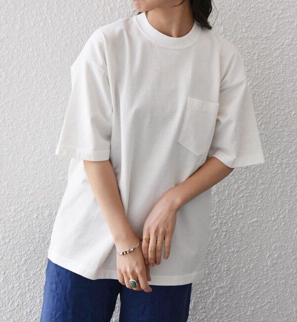 SHIPS any「SHIPS any: "COTTON USA"  ヘビーウェイト クルーネック ポケット Tシャツ」|Tシャツ・カットソー|