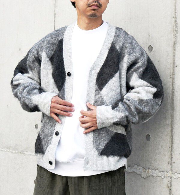 SHIPS any「SHIPS any: シャギー パターン ユニセックス ニット カーディガン 23AW◇」|カーディガン|