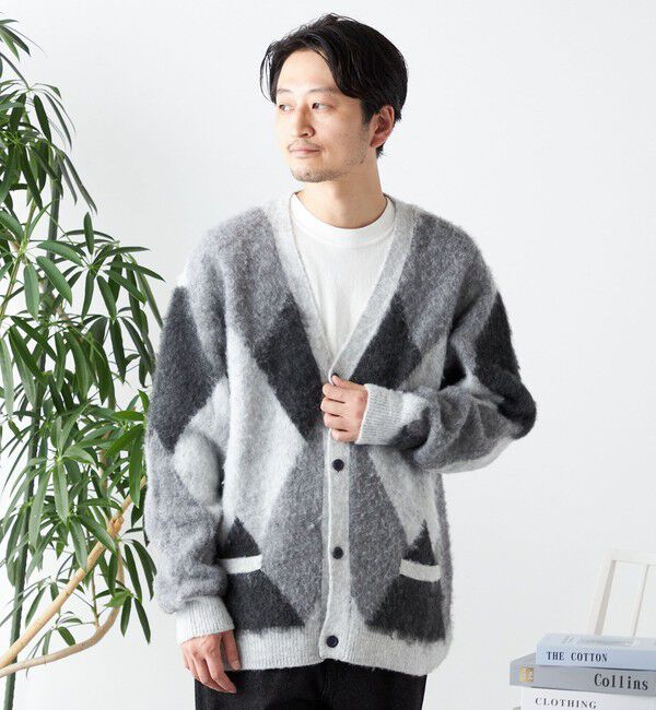 SHIPS any「SHIPS any: シャギー パターン ユニセックス ニット カーディガン 23AW◇」|カーディガン|