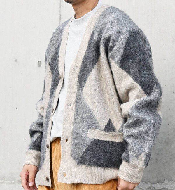 SHIPS any「SHIPS any: シャギー パターン ユニセックス ニット カーディガン 23AW◇」|カーディガン|