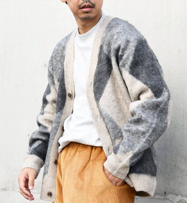 SHIPS any「SHIPS any: シャギー パターン ユニセックス ニット カーディガン 23AW◇」|カーディガン|