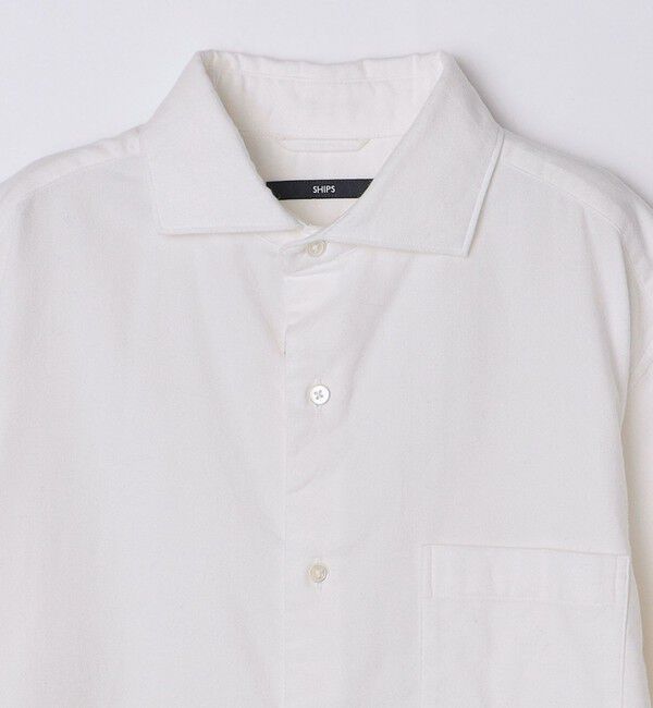 SHIPS「SHIPS: ネル ソリッド セミワイドカラー シャツ」|シャツ・ブラウス|