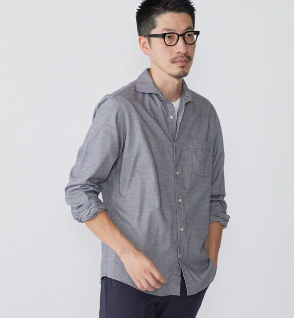 SHIPS「SHIPS: ネル ソリッド セミワイドカラー シャツ」|シャツ・ブラウス|