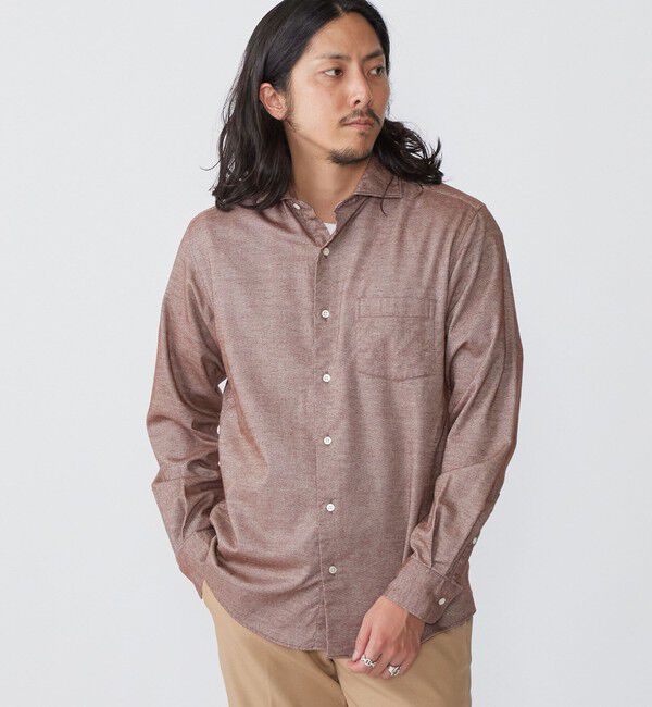 SHIPS「SHIPS: ネル ソリッド セミワイドカラー シャツ」|シャツ・ブラウス|