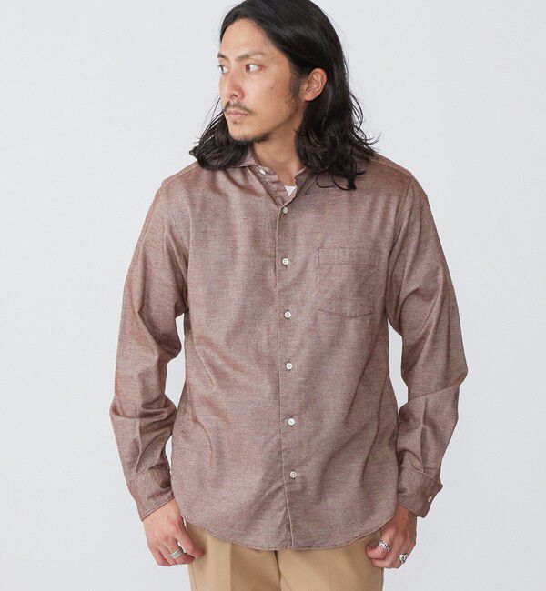 SHIPS「SHIPS: ネル ソリッド セミワイドカラー シャツ」|シャツ・ブラウス|