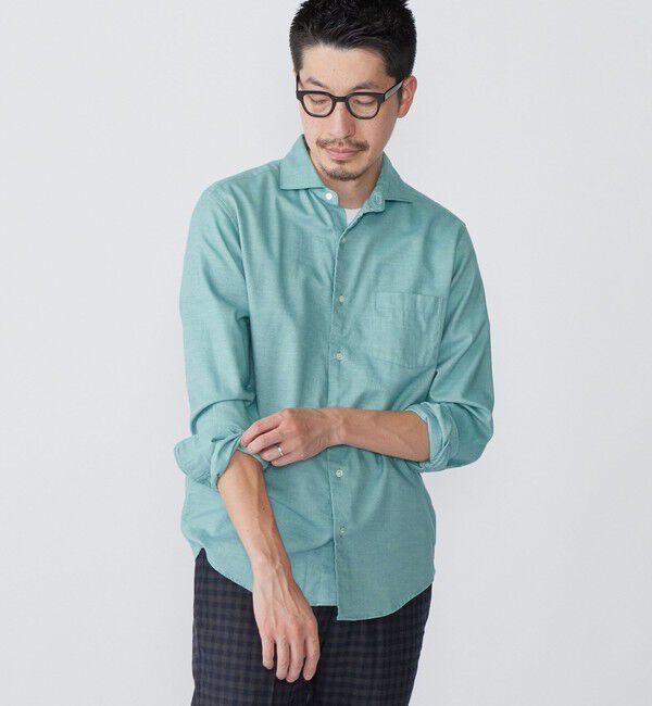 SHIPS「SHIPS: ネル ソリッド セミワイドカラー シャツ」|シャツ・ブラウス|