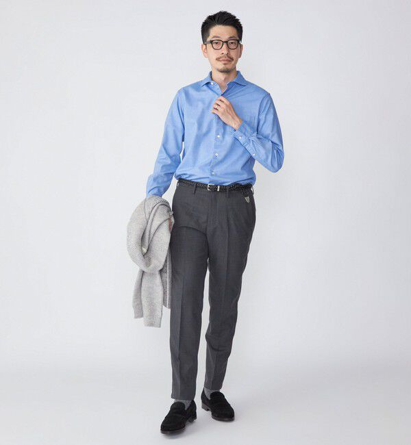 SHIPS「SHIPS: ネル ソリッド セミワイドカラー シャツ」|シャツ・ブラウス|