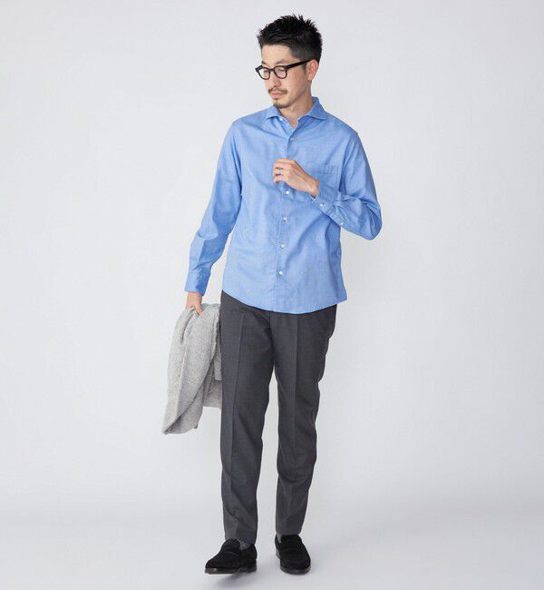 SHIPS「SHIPS: ネル ソリッド セミワイドカラー シャツ」|シャツ・ブラウス|