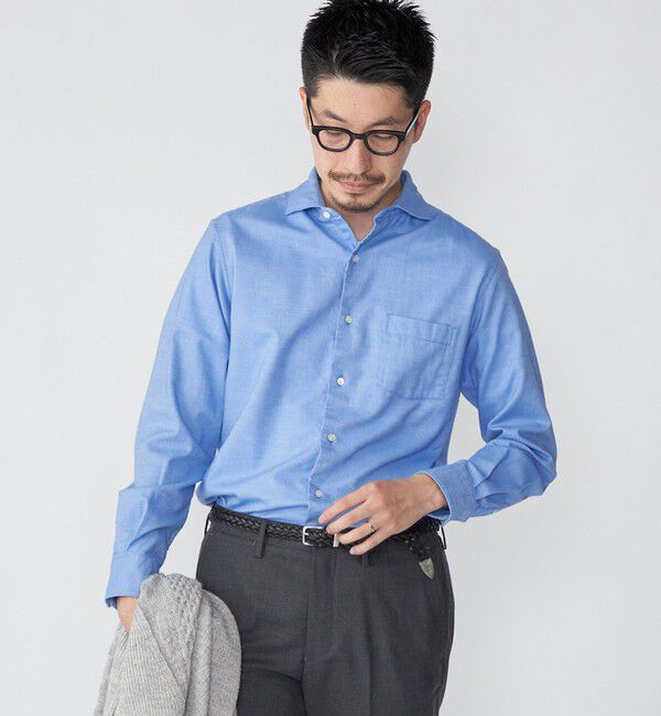 SHIPS「SHIPS: ネル ソリッド セミワイドカラー シャツ」|シャツ・ブラウス|