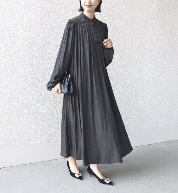 SHIPS for women「little black:〈手洗い可能〉カッセン ボリューム ワンピース（セレモニー対応可）」|ワンピース|