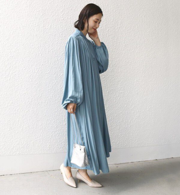 SHIPS for women「little black:〈手洗い可能〉カッセン ボリューム ワンピース（セレモニー対応可）」|ワンピース|