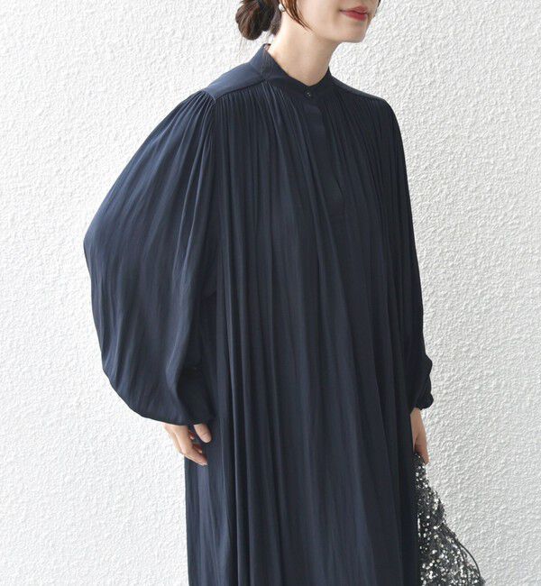 SHIPS for women「little black:〈手洗い可能〉カッセン ボリューム ワンピース（セレモニー対応可）」|ワンピース|