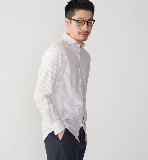 SHIPS「SHIPS: 〈接触冷感〉セミワイドカラー アイスコットン カラミ ロングスリーブ シャツ」|シャツ・ブラウス|