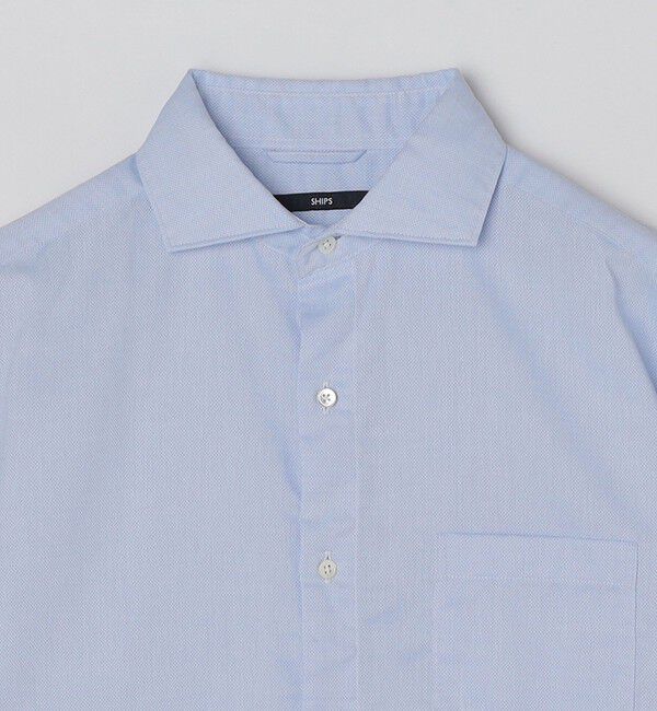 SHIPS「SHIPS: 〈接触冷感〉セミワイドカラー アイスコットン カラミ ロングスリーブ シャツ」|シャツ・ブラウス|