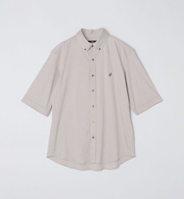 SHIPS「【WEB限定】SHIPS: ワンポイント ロゴ ジャージー ボタンダウン 5スリーブ シャツ」|シャツ・ブラウス|