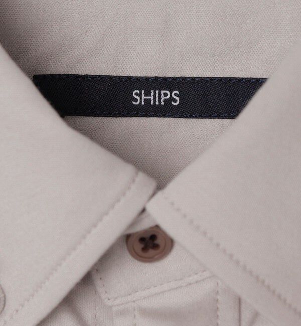 SHIPS「【WEB限定】SHIPS: ワンポイント ロゴ ジャージー ボタンダウン 5スリーブ シャツ」|シャツ・ブラウス|