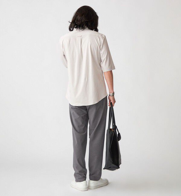 SHIPS「【WEB限定】SHIPS: ワンポイント ロゴ ジャージー ボタンダウン 5スリーブ シャツ」|シャツ・ブラウス|