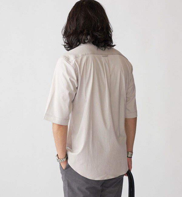 SHIPS「【WEB限定】SHIPS: ワンポイント ロゴ ジャージー ボタンダウン 5スリーブ シャツ」|シャツ・ブラウス|