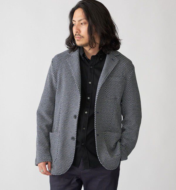 SHIPS「【WEB限定】SHIPS: ワンポイント ロゴ ジャージー ボタンダウン 5スリーブ シャツ」|シャツ・ブラウス|