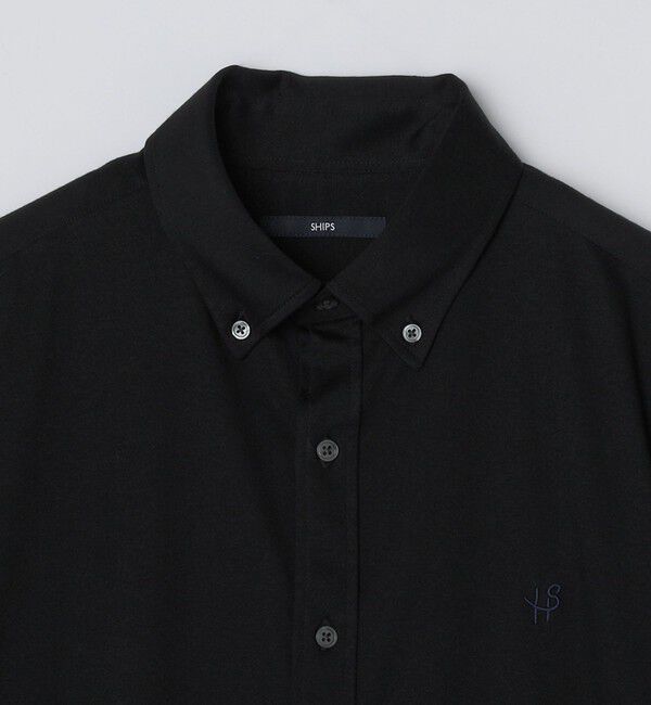 SHIPS「【WEB限定】SHIPS: ワンポイント ロゴ ジャージー ボタンダウン 5スリーブ シャツ」|シャツ・ブラウス|
