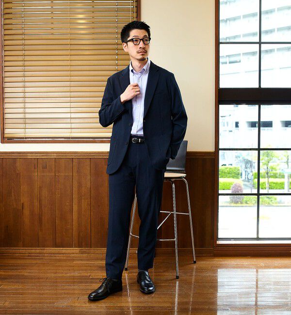 SHIPS「【WEB限定】SHIPS: ワンポイント ロゴ ジャージー ボタンダウン 5スリーブ シャツ」|シャツ・ブラウス|