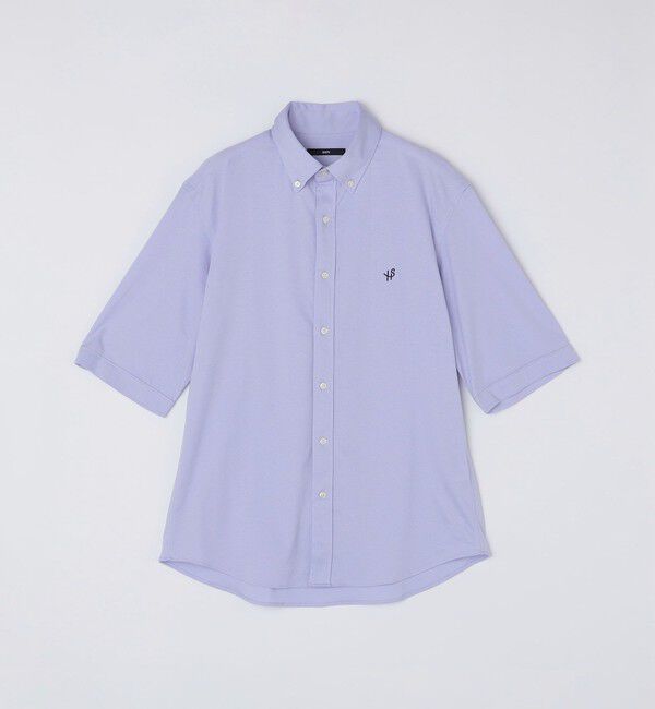 SHIPS「【WEB限定】SHIPS: ワンポイント ロゴ ジャージー ボタンダウン 5スリーブ シャツ」|シャツ・ブラウス|