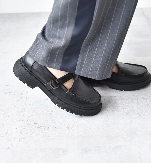 quaranciel「quaranciel: Tストラップ プラットフォーム ローファー」|ローファー|