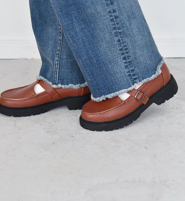 quaranciel「quaranciel: Tストラップ プラットフォーム ローファー」|ローファー|