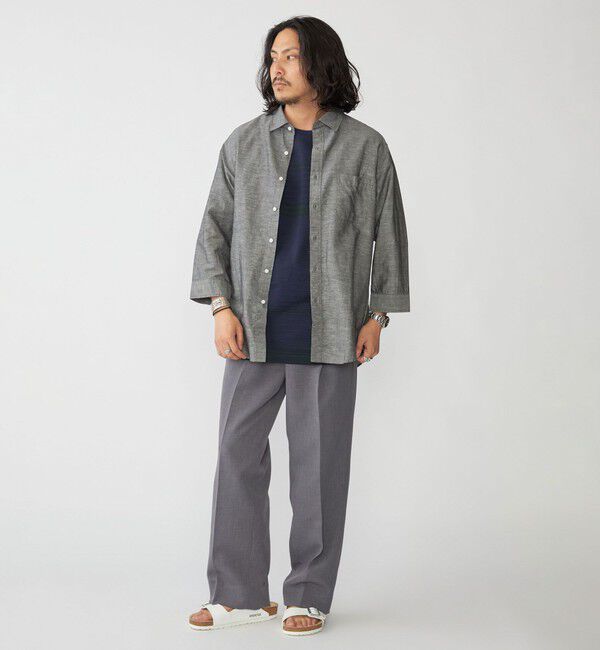 SHIPS「SHIPS: Herdmans コットン/リネン 7スリーブシャツ」|シャツ・ブラウス|