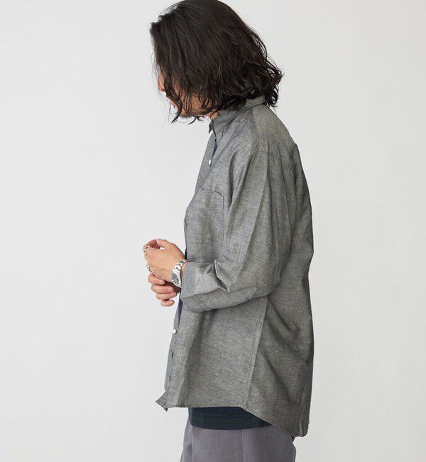 SHIPS「SHIPS: Herdmans コットン/リネン 7スリーブシャツ」|シャツ・ブラウス|