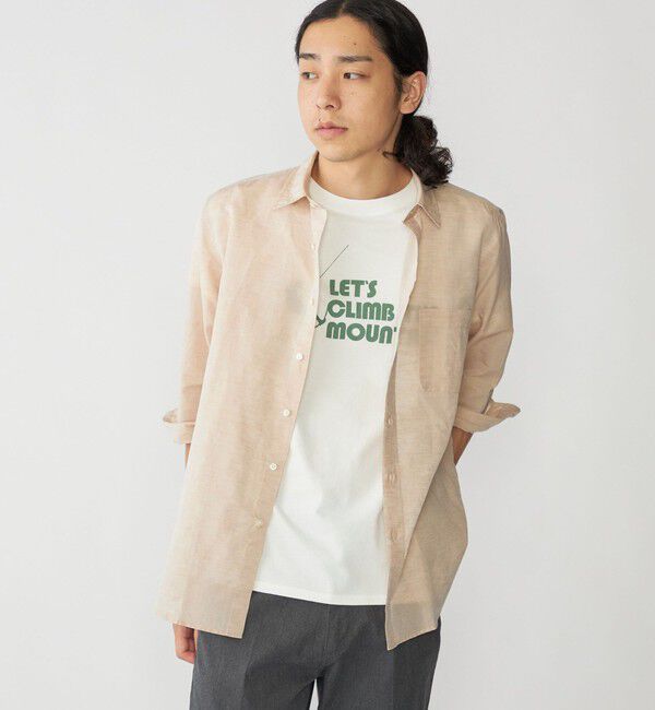 SHIPS「SHIPS: Herdmans コットン/リネン 7スリーブシャツ」|シャツ・ブラウス|ベージュ