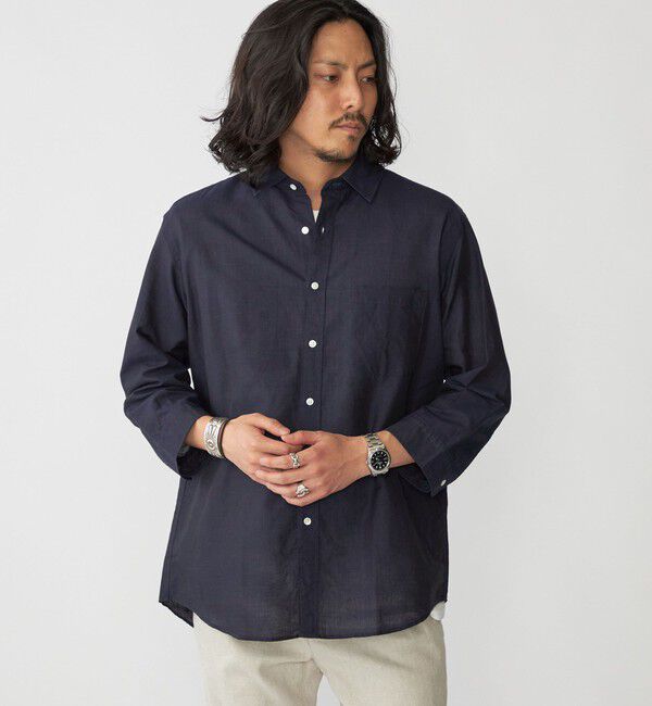 SHIPS「SHIPS: Herdmans コットン/リネン 7スリーブシャツ」|シャツ・ブラウス|