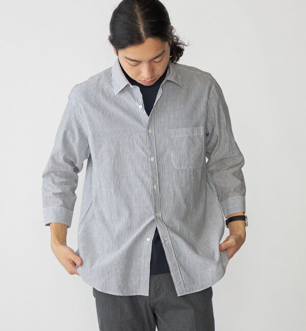 SHIPS「SHIPS: Herdmans コットン/リネン 7スリーブシャツ」|シャツ・ブラウス|