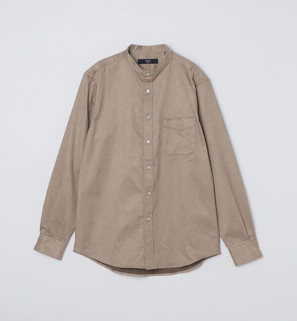SHIPS Colors 「SHIPS Colors: ポリエステル フェイクスエード バンドカラー シャツ」|シャツ・ブラウス|