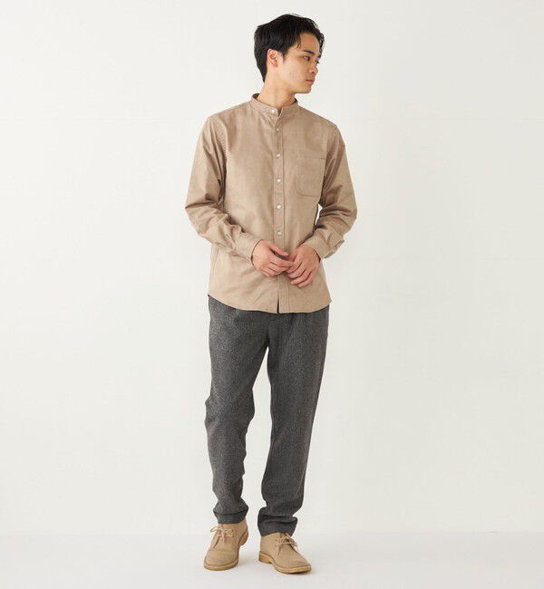 SHIPS Colors 「SHIPS Colors: ポリエステル フェイクスエード バンドカラー シャツ」|シャツ・ブラウス|