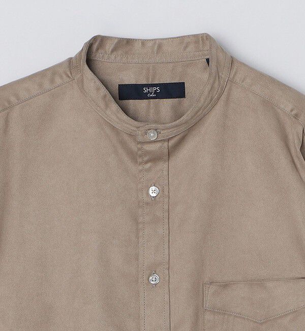 SHIPS Colors 「SHIPS Colors: ポリエステル フェイクスエード バンドカラー シャツ」|シャツ・ブラウス|
