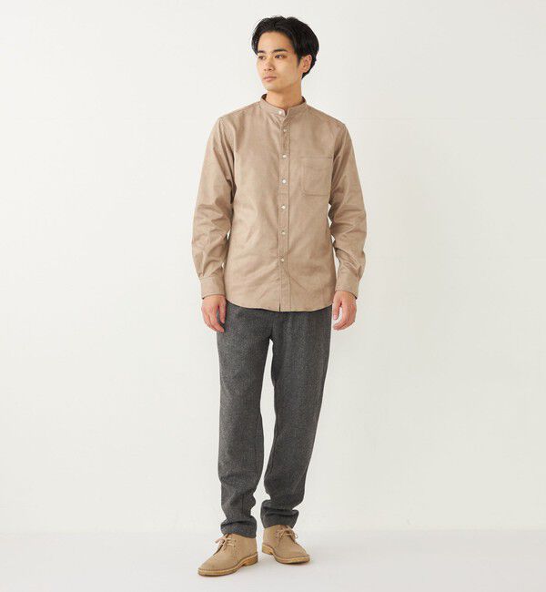 SHIPS Colors 「SHIPS Colors: ポリエステル フェイクスエード バンドカラー シャツ」|シャツ・ブラウス|