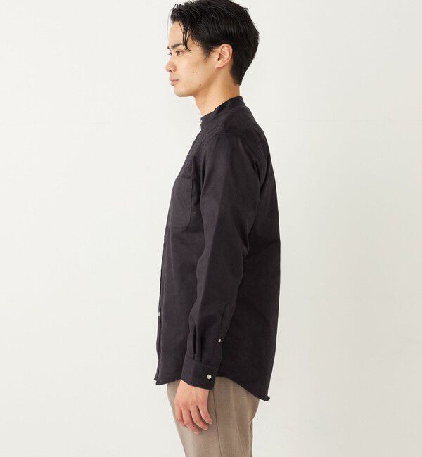 SHIPS Colors 「SHIPS Colors: ポリエステル フェイクスエード バンドカラー シャツ」|シャツ・ブラウス|