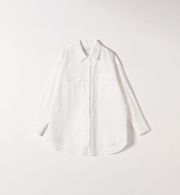 SHIPS any「SHIPS any:〈洗濯機可能〉リネン ミックス ワーク ポケット シャツ」|シャツ・ブラウス|