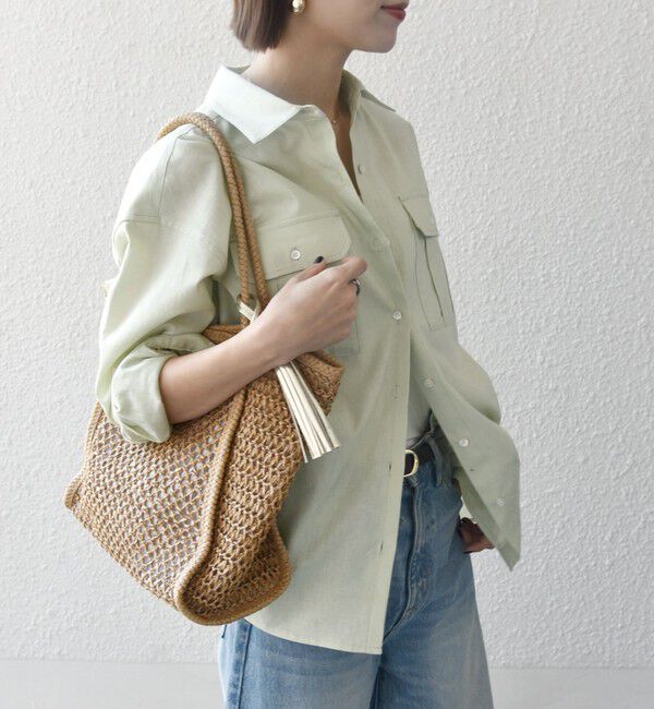 SHIPS any「SHIPS any:〈洗濯機可能〉リネン ミックス ワーク ポケット シャツ」|シャツ・ブラウス|