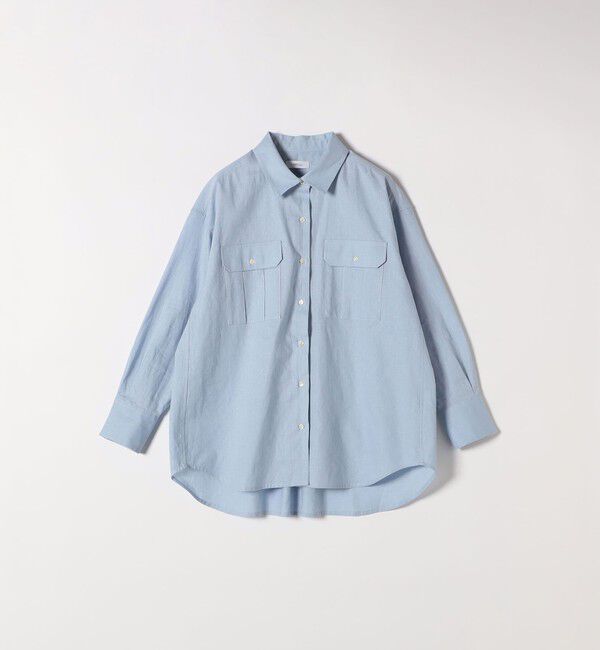 SHIPS any「SHIPS any:〈洗濯機可能〉リネン ミックス ワーク ポケット シャツ」|シャツ・ブラウス|