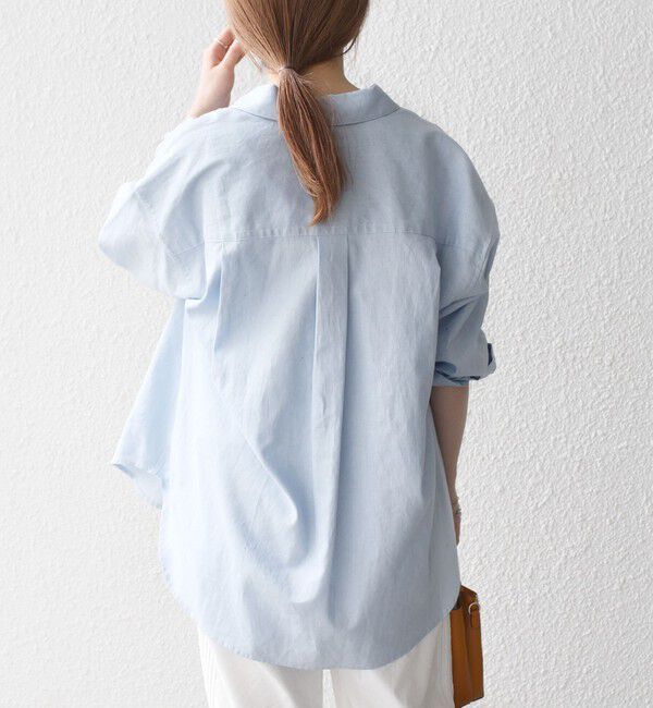SHIPS any「SHIPS any:〈洗濯機可能〉リネン ミックス ワーク ポケット シャツ」|シャツ・ブラウス|