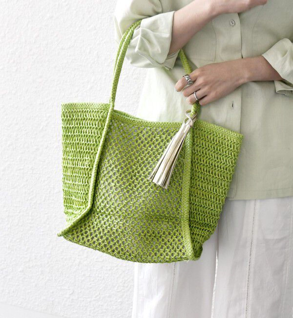 SHIPS any「SHIPS any: タッセル 透かし編み ペーパー トート バッグ」|トートバッグ|