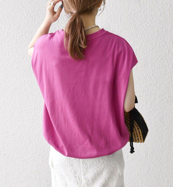 SHIPS any「SHIPS any:〈接触冷感/汗染み防止加工/洗濯機可能〉ドロスト フレンチスリーブ TEE」|Tシャツ・カットソー|