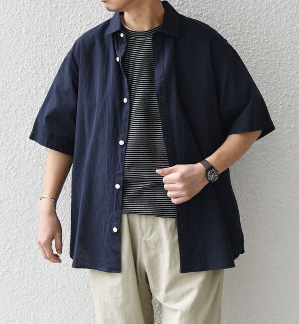 SHIPS any「SHIPS any:〈洗濯機可能〉コットン/リネン レギュラーカラー シャツ◇」|シャツ・ブラウス|ネイビー