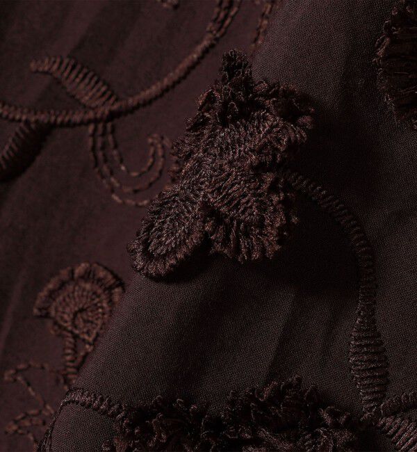 SHIPS any「SHIPS any:〈手洗い可能〉3D フラワー エンブロイダリー ロング ワンピース」|ワンピース|