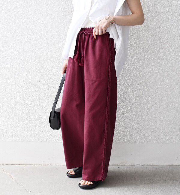 SHIPS any「bon_meur:〈手洗い可能〉ブレイド ロープ デザイン タッセル ワイド パンツ」|その他|