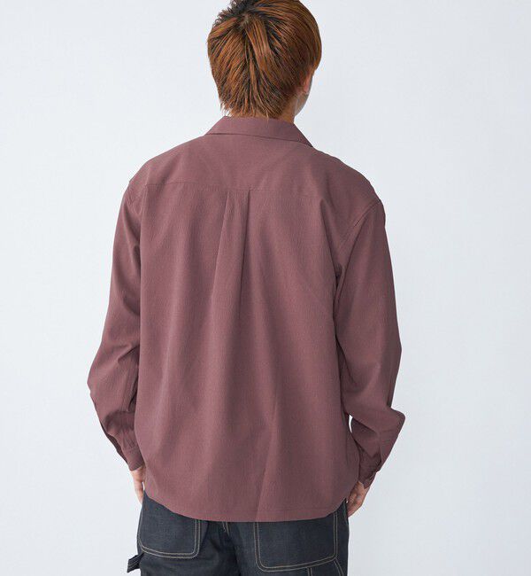 SHIPS「City Ambient Products: オープンカラー 楊柳 ソリッド ロングスリーブ シャツ」|シャツ・ブラウス|